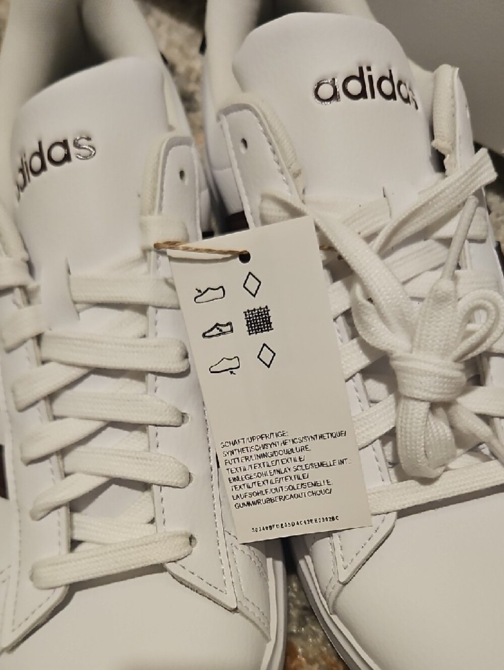 Adidas Women’s White Sneakers with Brown Stripes - Picture 4 of 7